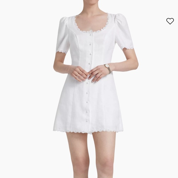 Reformation Heidi White Linen Mini Dress - Picture 6 of 7